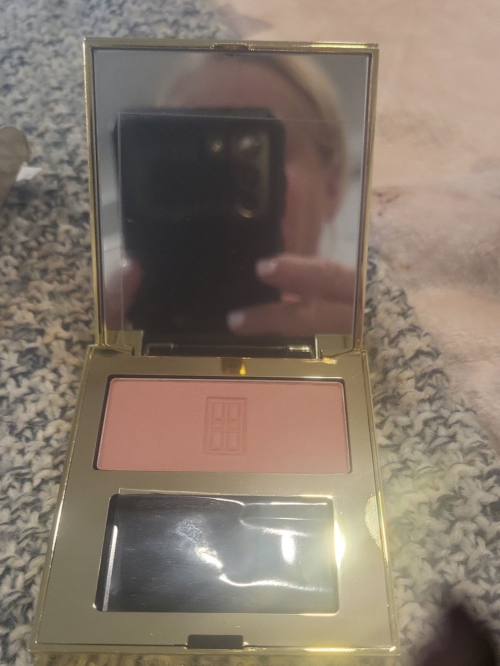 Elizabeth Arden Boxed Beautiful Gold Case Radiance Blush Mirror And Brush - Picture 4 of 9